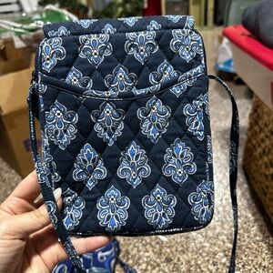 Vera Bradley Navy and Light Blue Crossbody Bag in Calypso